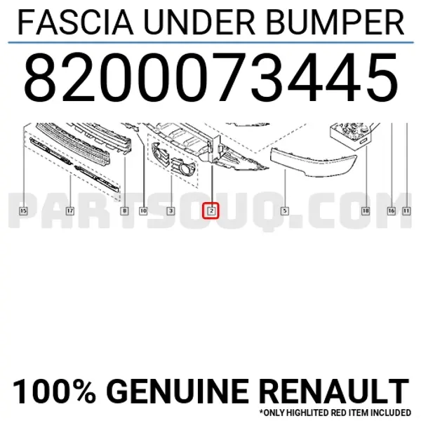 Megane Ön Tampon Alt Muhafaza 2003- Oem No (8200073445) - Image 1