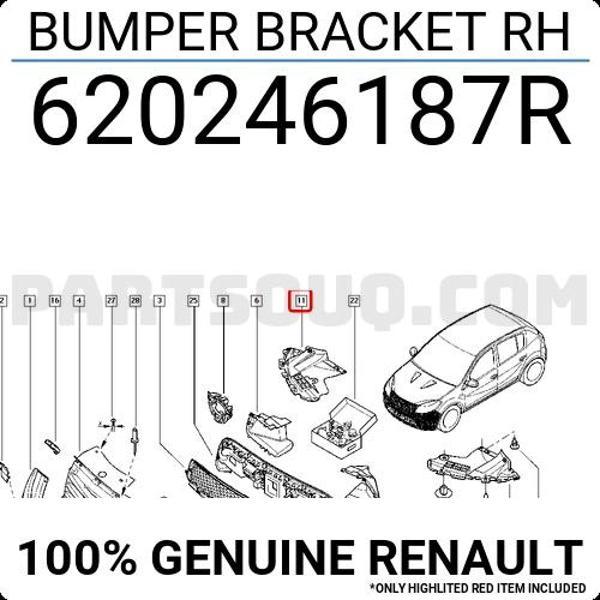 Dacia Sandero 2008 Ön Tampon Alt Koruyucu Sağ Oem No (620246187R) - Image 1