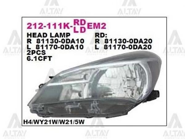 Far Yaris 2014 Sonrası  Elektrikli Sağ (Oem No:81130-0Da10) (Adet) - Image 1