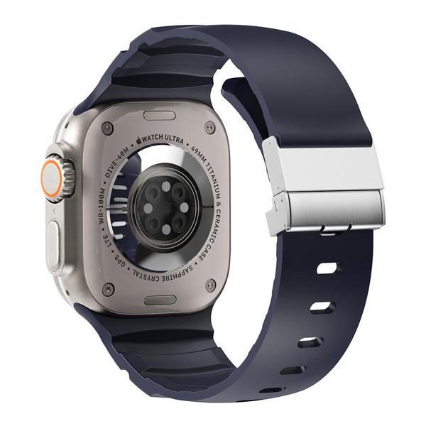 Apple Watch 42mm Zore KRD-145 Metal Tokalı Silikon Kordon - Image 1