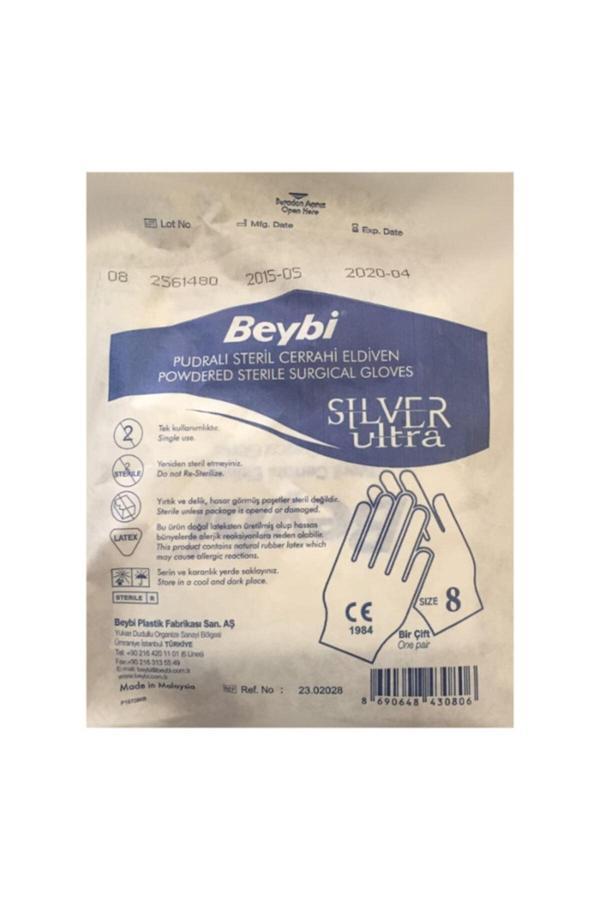 Beybi Pudralı Silver Ultra Steril Eldiven 7.5 50 Çift - Image 1