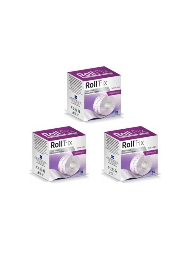 Rollfix Roll Fix Elastik Sabitleme Bandı Hipoalerjenik Flaster 5 Cm X 10 M 3 Adet - Image 1