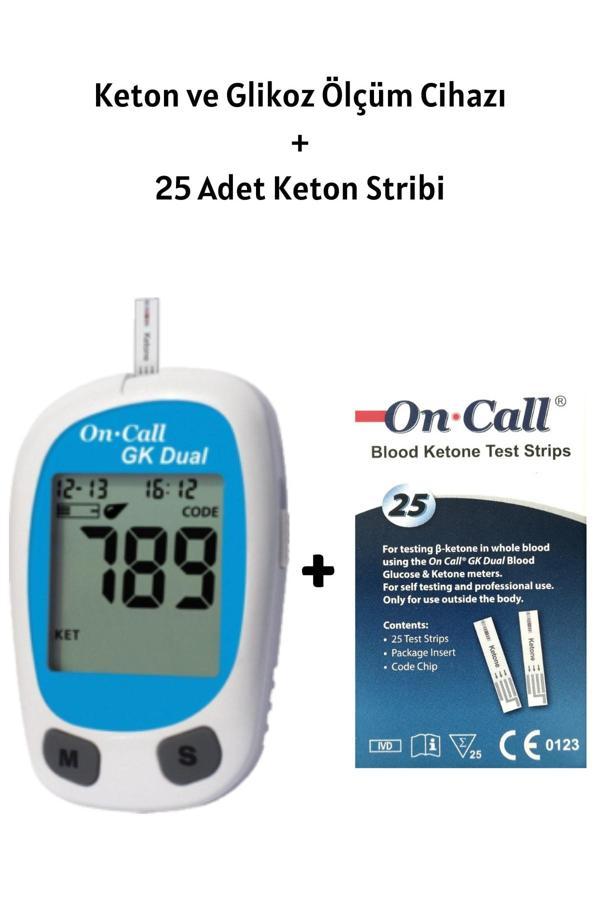 On Call Keton Ve Şeker Ölçüm Cihazı Ve 25 Adet Keton Stribi - Image 1