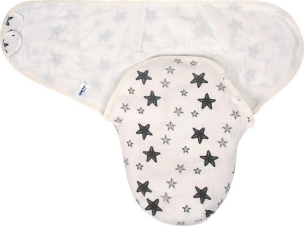 Sevi Bebe Organik Müslin Kundak Yeni Gri Yıldız - Image 1