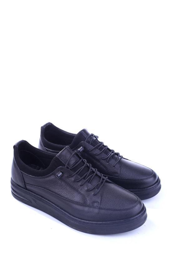 Papuç Sepeti 586 Hakiki Deri Streç Bağcıklı Günlük Erkek Ayakkabı - Image 1