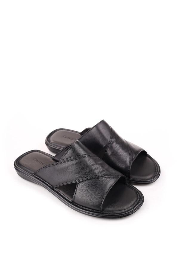 Castle Black 8523 Erkek Ortopedik Taban Hakiki Deri Terlik - Image 1