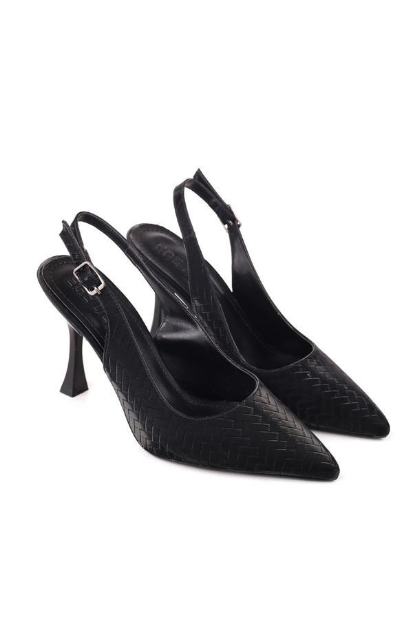 Papuç Sepeti 5031 Kadın 9 Cm Topuklu Arkası Açık Stiletto Ayakkabı - Image 1