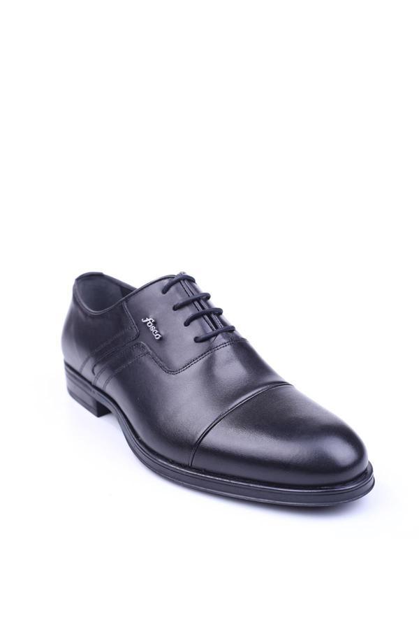 Fosco 2512 Erkek Siyah Bağcıklı Hakiki Deri Kauçuk Klasik Ayakkabı - Image 1