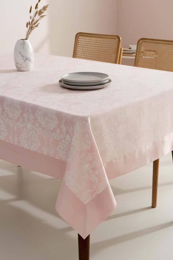 Damascus Pudra Pembe Masa Örtüsü 160x220 cm - Image 1