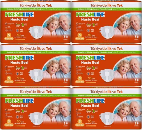 FreshLife Yetişkin Hasta Bezi Bel Bantlı S - Küçük - Small 180 Adet (6PK*30) - Image 1