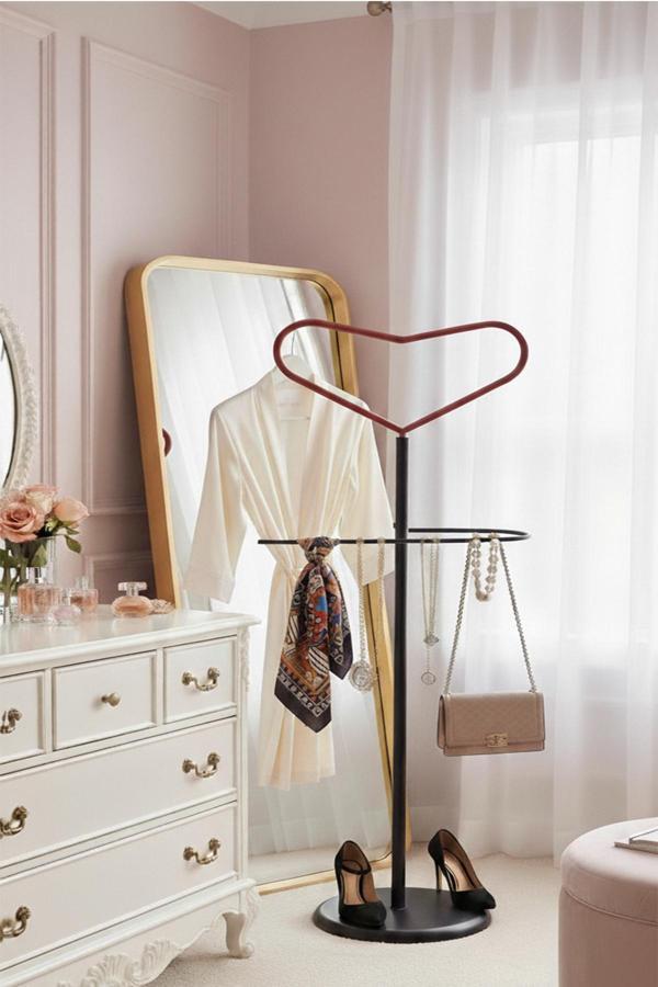 Rosaline Metal Kalp Figürlü Dilsiz Uşak - 45x115 cm | Elektrostatik Fırın Boyalı - Image 1