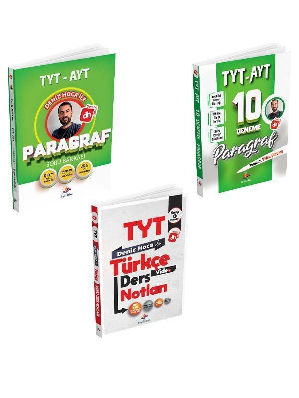 Dizgi 2024 Deniz Hoca TYT Paragraf Soru + 10 Deneme + Türkçe Video Ders Notları Seti - Dizgi Kitap Yayınları - Image 1
