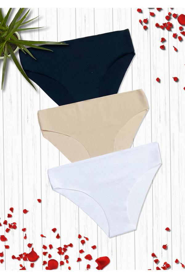La Fiorra Lazer Kesim Dikişsiz Iz Yapmayan Yumuşak Mikro Kumaş Bikini Külot Kadın 3Lü - Image 1