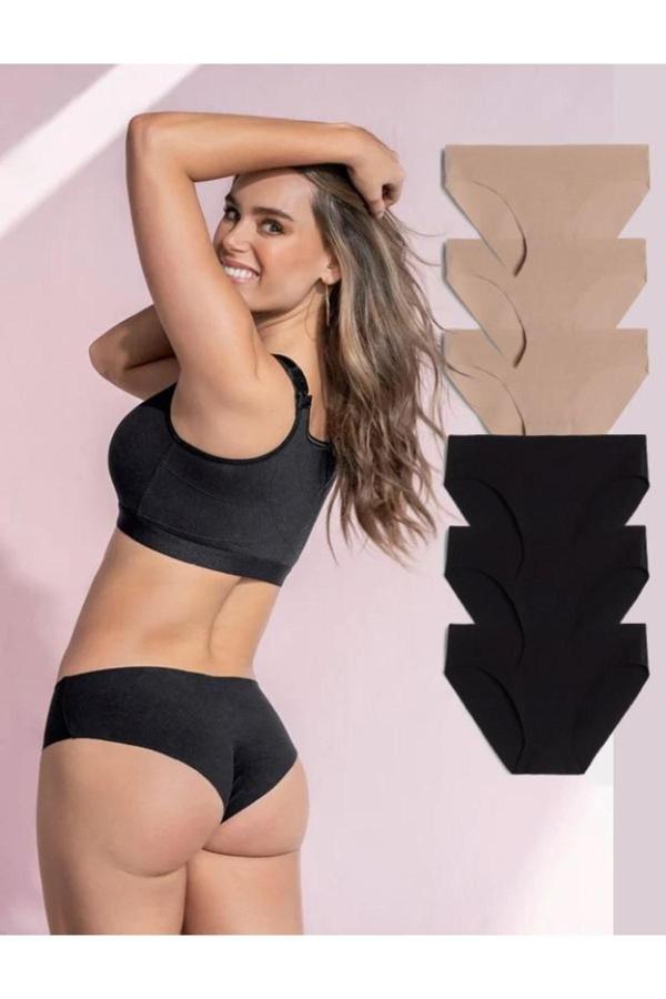 Gecko Collection Lazer Kesim Kadın Esnek Iz Yapmayan Külot 6'Lı - Image 1