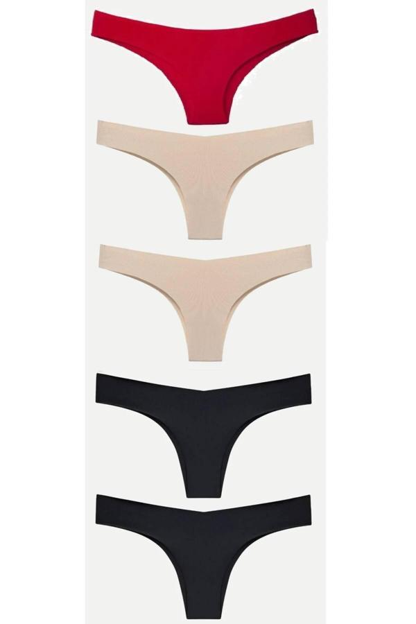 Gecko Collection Gecko Lazer Kesim Brazilian Tanga Kadın Külot 5 Adet - Image 1