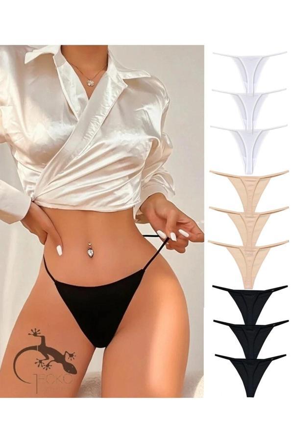 Yok Yok Collection Gecko İp Lastikli Kadın Fantazi Tanga 9 Adet - Image 1