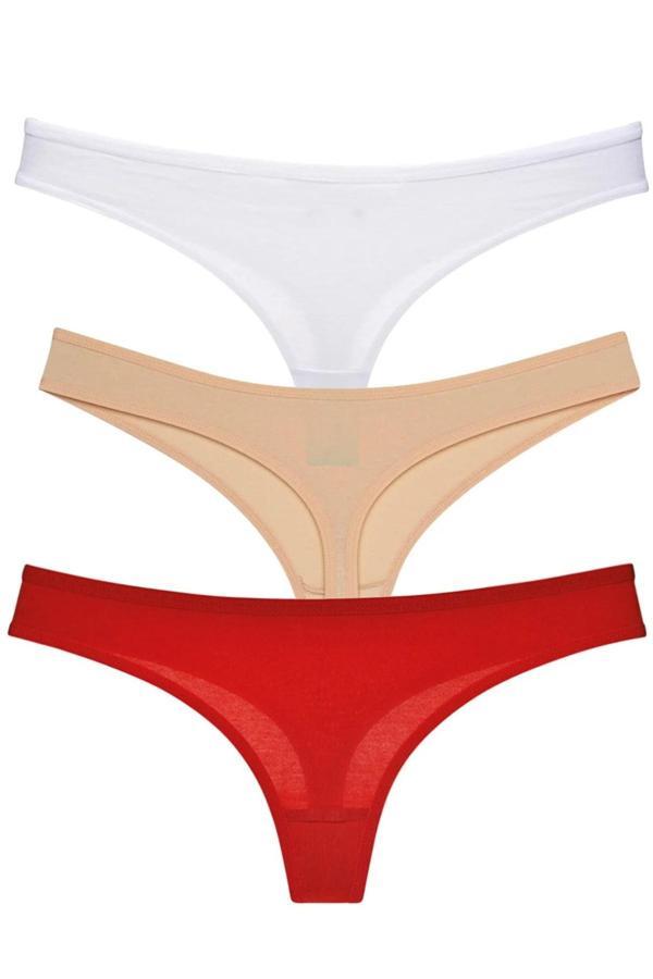 Gecko Collection Gecko Kadın String Tanga Lastikli Külot 3 Adet - Image 1