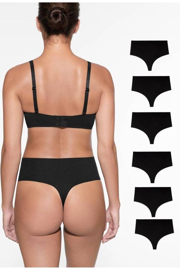 Gecko Collection Gecko Yüksek Bel String Tanga Lazer Kesim Toparlayıcı 6 Adet - Image 1