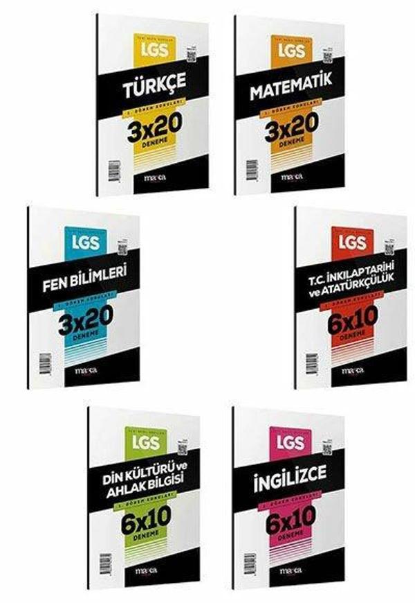 2025 LGS 1. Dönem Konuları Tüm Dersler Deneme Sınavı Seti 6 Fasikül 27 Deneme - Marka Yayınları - Image 1