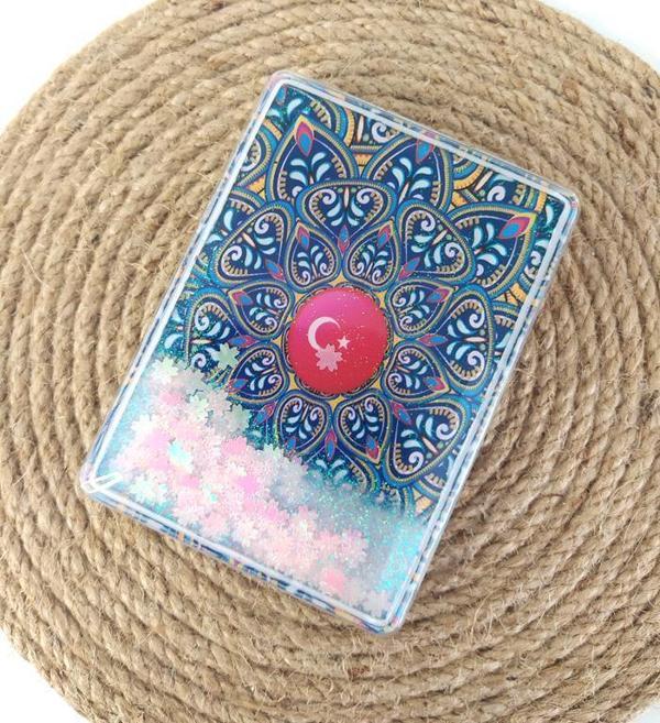 Ayna Cep Çanta Seyehat Aynası Sulu Pullu Makyaj Kozmetik Büyüteç Kompakt - Image 1