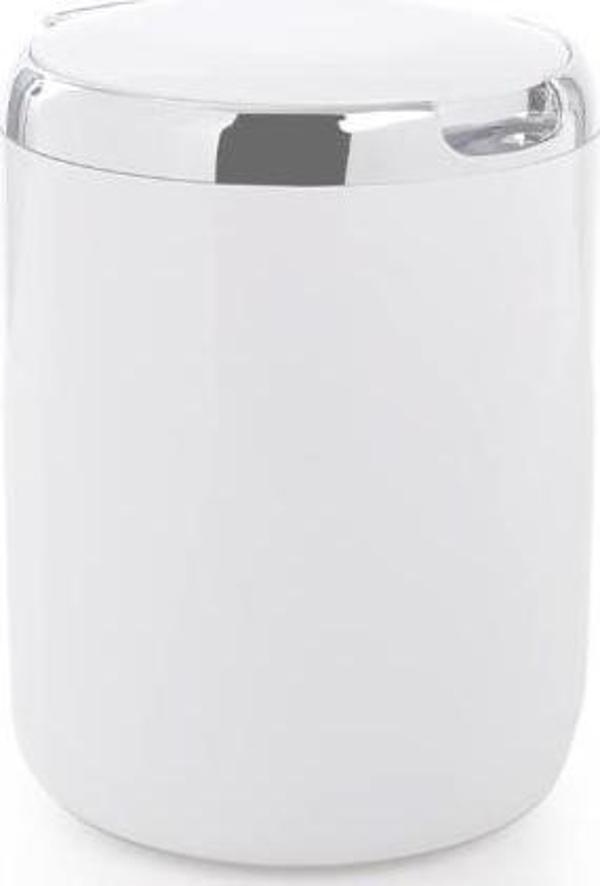 Primanova Plastik Kapaklı Çöp Kovası 3 Lt Pasifik Beyaz - Image 1