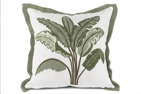 Mikasa Moor Beyaz yapraklı yastık 43x43 - Image 1