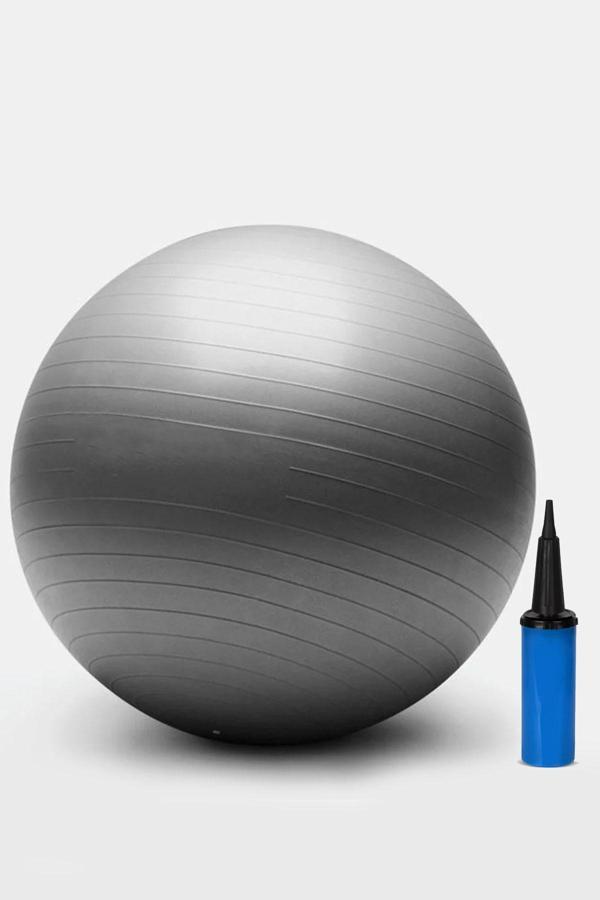 Jet Gri Pilates Topu 65 Cm Deluxe Yoga Plates Egzersiz Topu Ball Şişirme Pompası Seti - Image 1