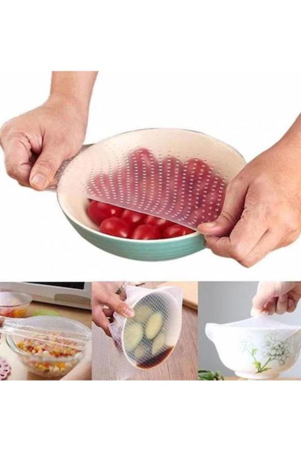 Jet Stretch And Fresh Yıkanabilir Streç Film 4 Lü Yeniden Kullanılabilir Silikon - Image 1