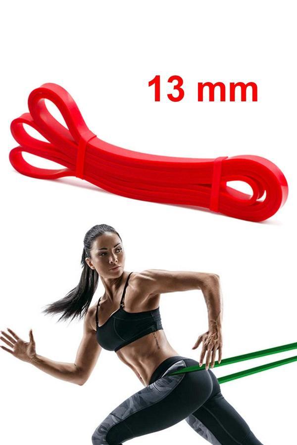 Jet Resistance Powerband 13 Mm Latex Güç Bandı Hafif Sert Direnç Lastiği Pilates Aerobik Squat Kırmızı - Image 1