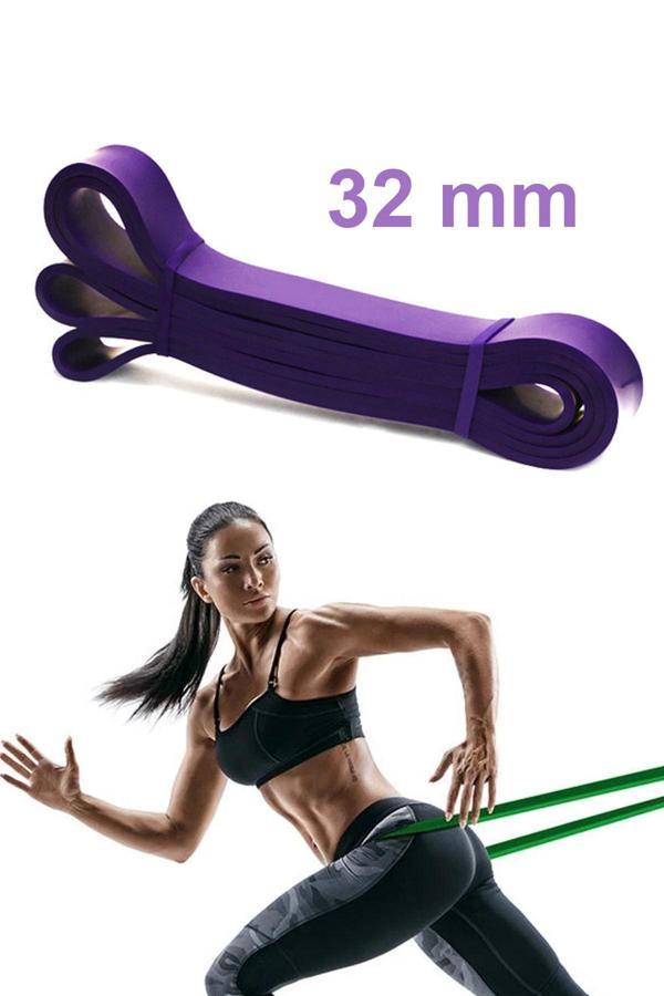 Jet Resistance Powerband 32 Mm Mor Güç Bandı Sert Direnç Lastiği Pilates Latex Aerobik Squat Mor - Image 1