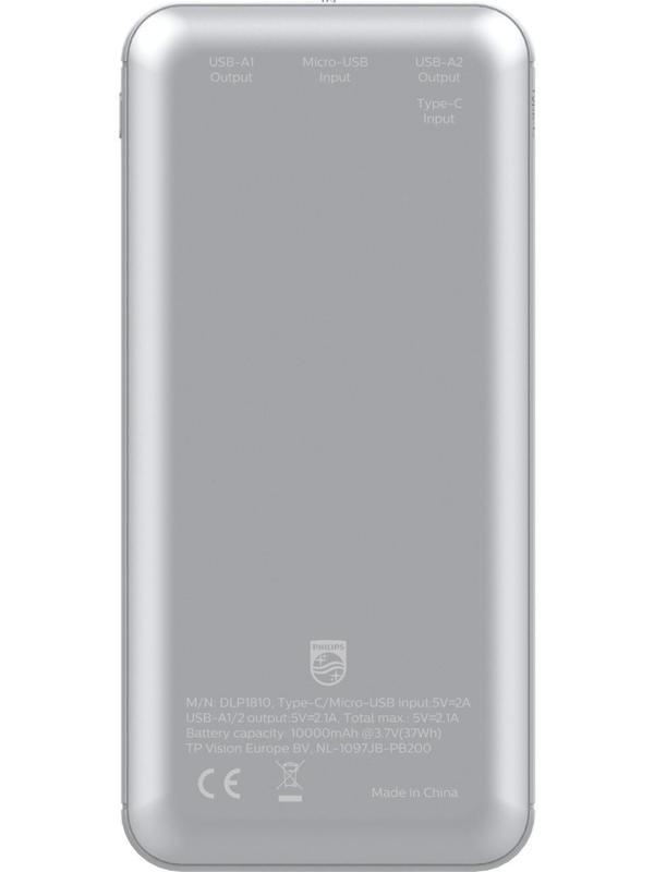 Philips Powerbank Ultra Compact 10000 Mah Dlp Seri DLP1810NV/62 Taşınabilir Çift USB Çıkışı Şarj Cihazı - Image 1