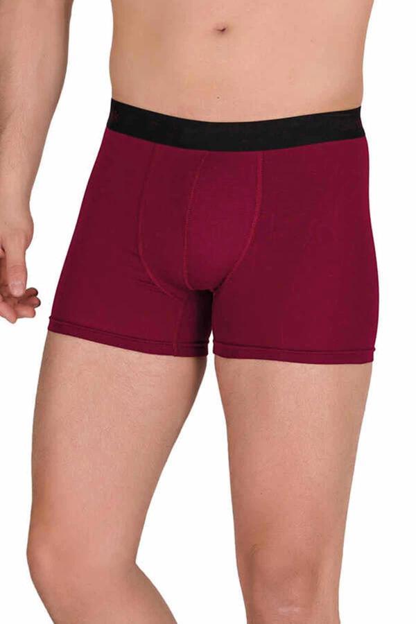 Pamuk Modal Likralı Esnek Erkek Boxer Bordo 4476B - Image 1