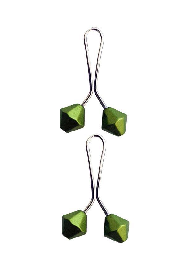 2 Adet Tesettür Eşarp ve Şal Klipsi Yeşil - Image 1