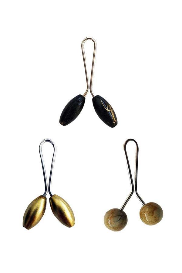 3 Adet Tesettür Eşarp ve Şal Klipsi Sarı Hardal Siyah - Image 1