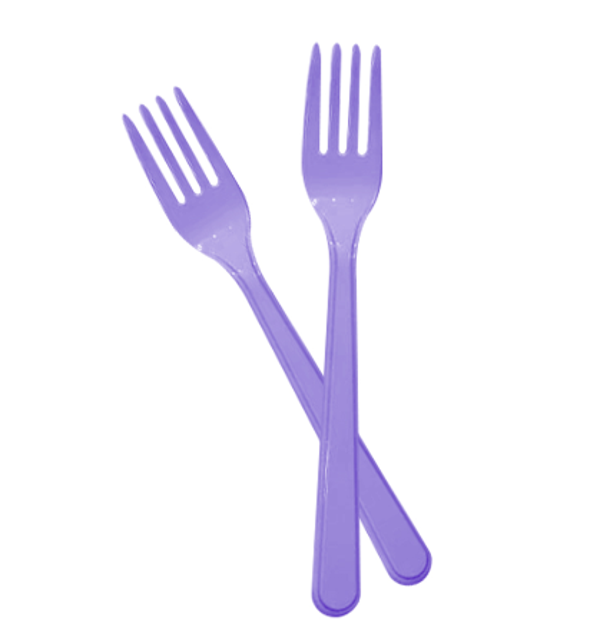 Kika Tek Kullanımlık Plastik Çatal 24 Lü Lila - Image 1