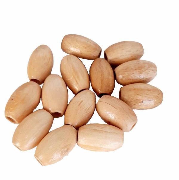 Çanta Aksesuar 17 Mm 10 Adet Açık Renk Ahşap Oval Boncuk - Image 1