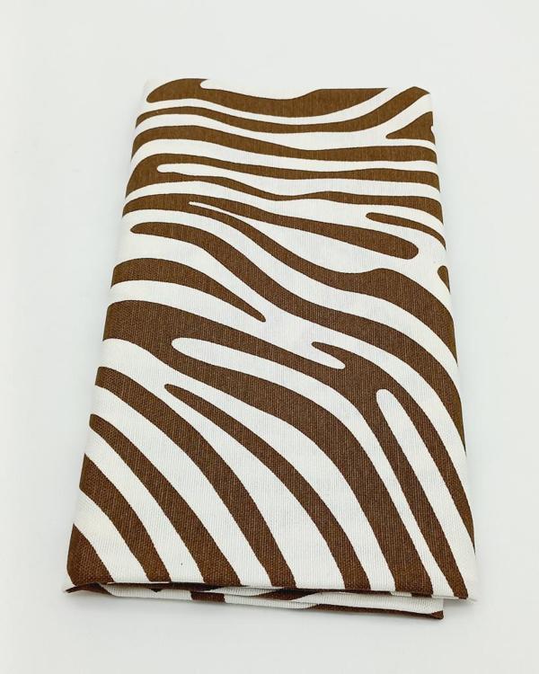Çanta Aksesuar 90X50 Cm Duck Astarlık Kumaş Kahve Zebra Desen No:05 - Image 1