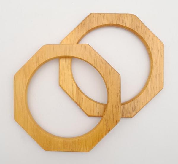 Çanta Aksesuar Sekizgen 12 cm Ahşap Çanta Sapı - Image 1