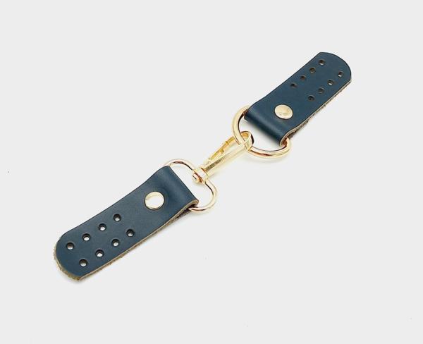 Çanta Aksesuar Gerçek Deri Kancalı Böce (Kilit) Lacivert Light Gold Metalli - Image 1