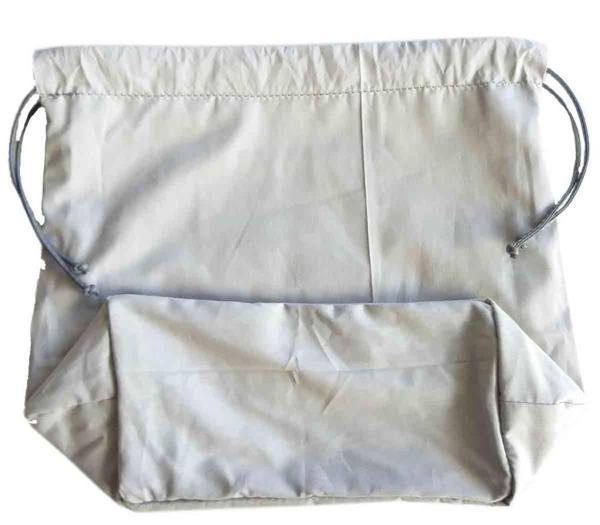 Çanta Aksesuar Örgü Çantaya Hazır Astar Tabanlı Büzgülü 22X12Cm Açık Gri - Image 1