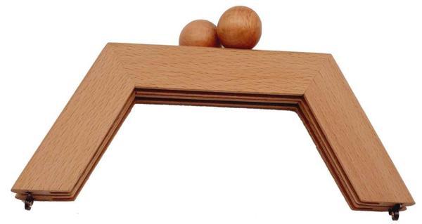 Çanta Aksesuar 21 Cm Ahşap Çanta Bursu Piramit Açık Ahşap Renk - Image 1