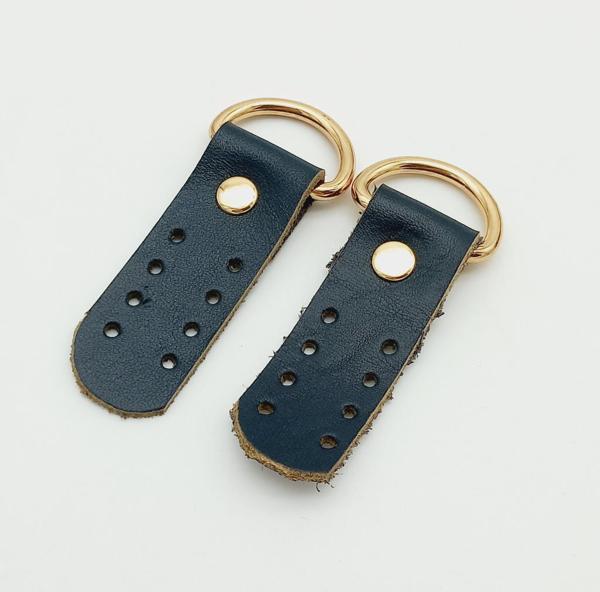 Çanta Aksesuar Gerçek Deri Lacivert Sapucu (Böce) Light Gold Metalli - Image 1