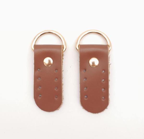 Çanta Aksesuar Gerçek Deri Sapucu (Böce) Sütlü Kahve Renk Light Gold Metalli - Image 1