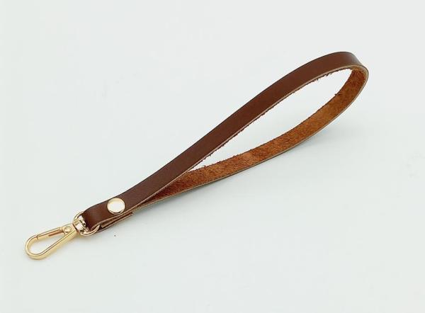 Çanta Aksesuar Gerçek Deri Kızıl Kahve Renk Elcik Light Gold Metalli - Image 1