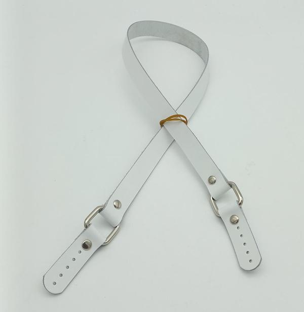 Çanta Aksesuar Beyaz Renk Kare İki Model Gerçek Deri Çanta Sapı (Gümüş Metal) - Image 1