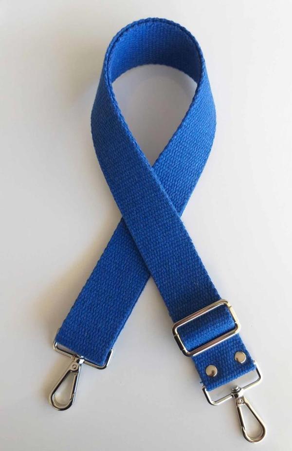 Çanta Aksesuar Pamuklu Kolon 120X4 Cm Gümüş Metal Saks Mavi - Image 1