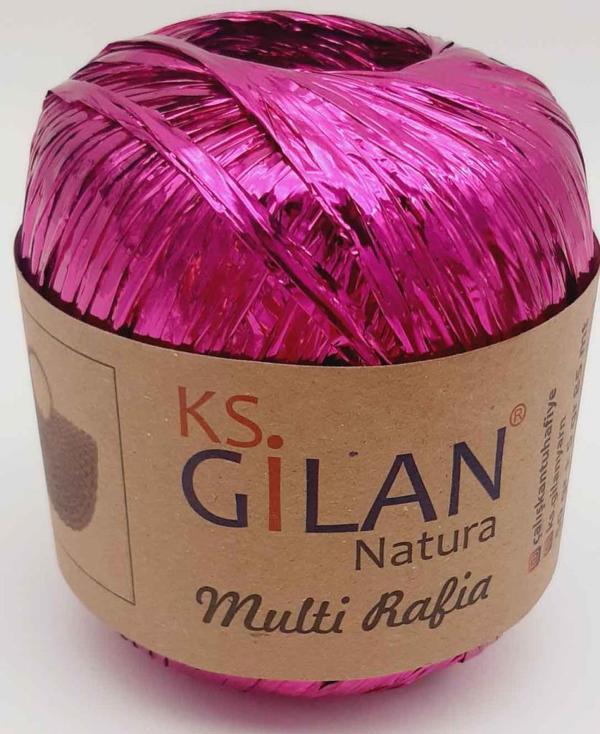 Çanta Aksesuar Parlak Rafya Fuşya Renk No:4 - Image 1