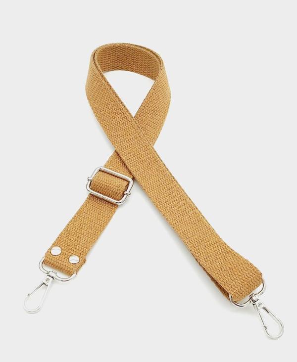 Çanta Aksesuar Pamuklu Kolon 120X3 Cm Koyu Sütlü Kahve Gümüş Metalli - Image 1