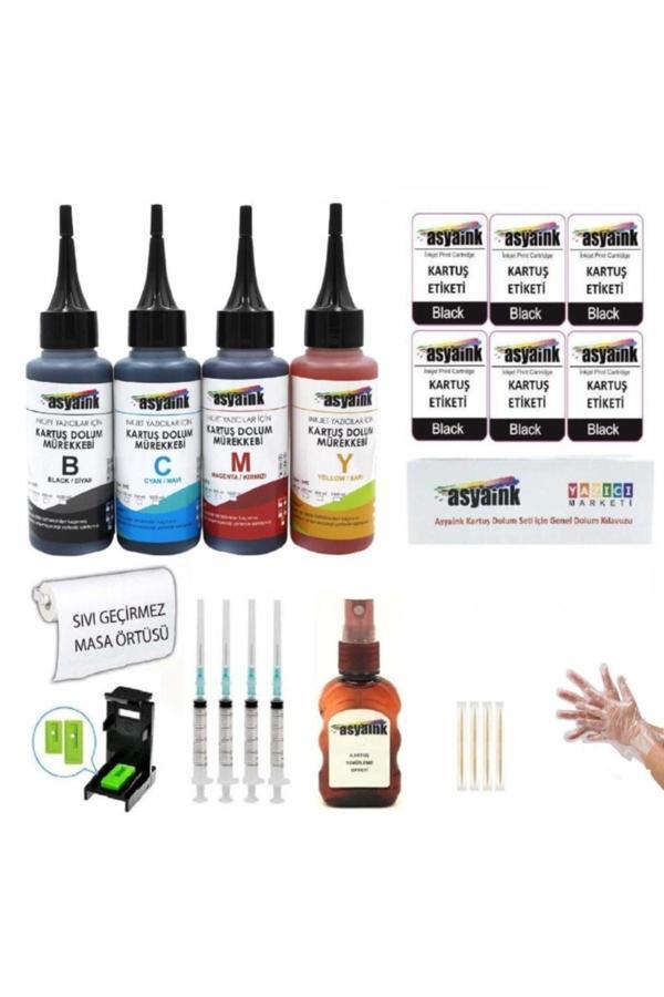 Hp Deskjet D2214 / D2224 Muadil Kartuş Dolum Seti 4x100ml 4 Renk - Image 1