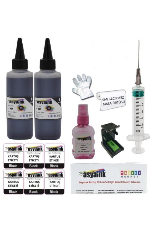 Hp 650 Uyumlu Siyah Kartuş Dolum Seti - 2x100ml Full Set - Image 1